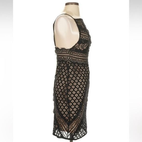 Lulus Wink Wink Black Eyelash Lace Square Neck Bodycon Mini Dress Size XS NEW - Picture 8 of 12